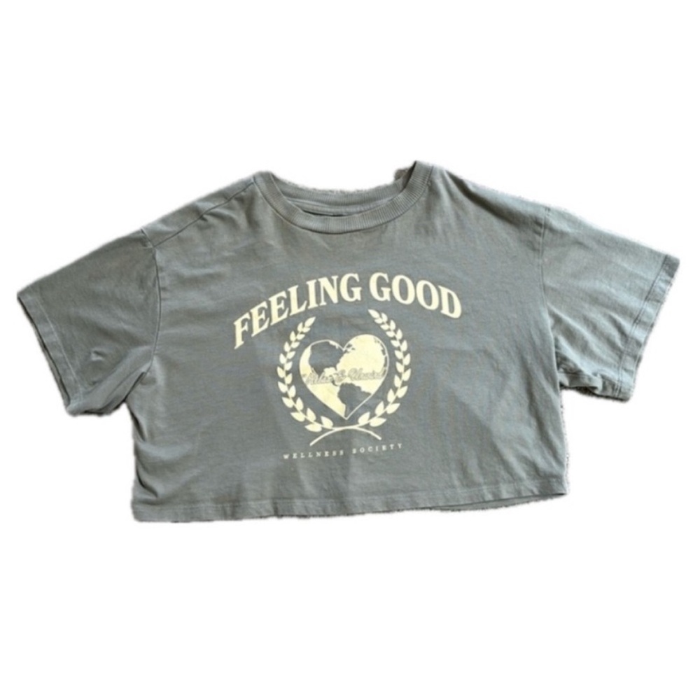Cropped T-Shirt with Graphic Print Size XS